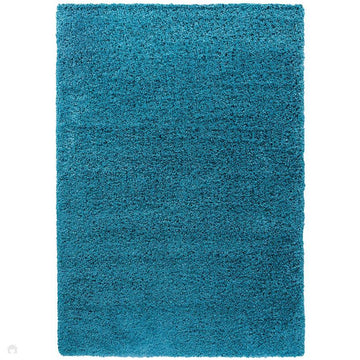 Oxford OXF00 Plain Plush Soft Stain-Resistant Textured Polypropylene Shaggy Teal Rug-Desire Rugs-Rug Love - The Most Loved Rug Store